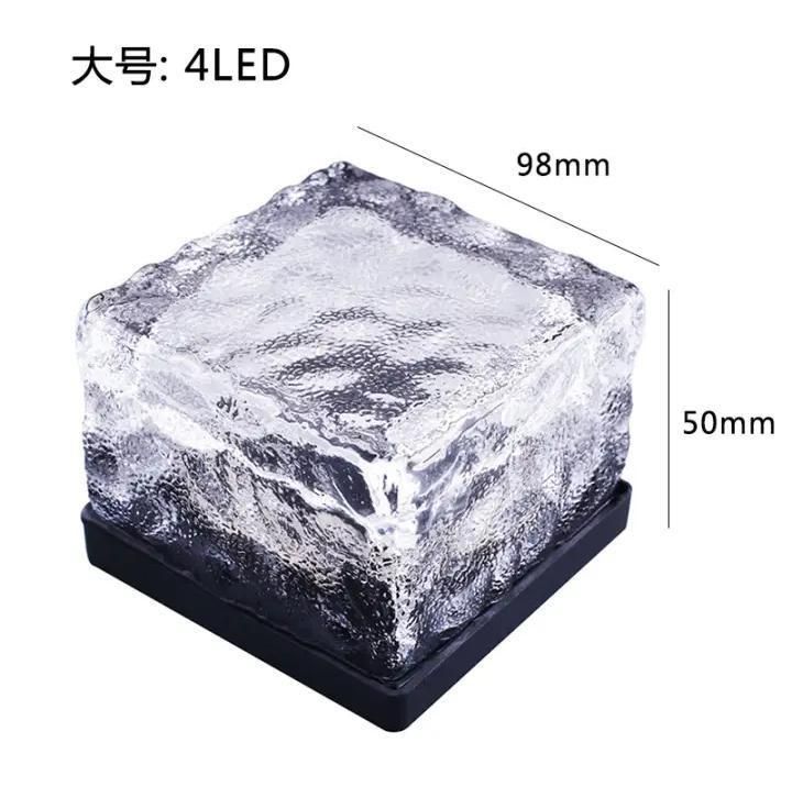 Home Garden Supplier LED Solar Power Colorful Underground Buried Lamp Ice Cube Brick Lights