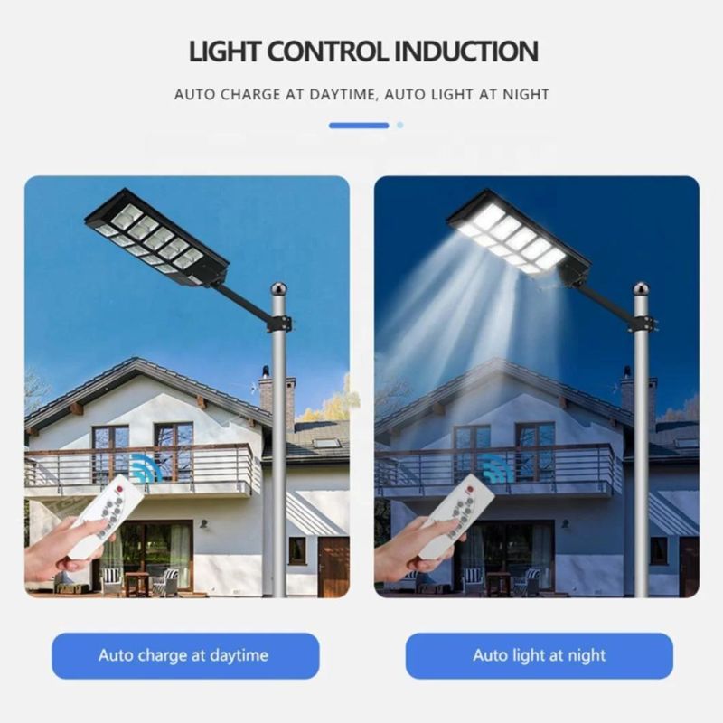 400W Solar Street Lights Outdoor, Dusk to Dawn Solar LED Outdoor Light with Remote Control, 6500K Daylight White Security LED Flood Light for Yard, Garden