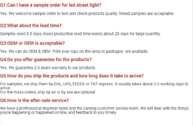 Quotation Format for 12V Solar 30W LED Street Light