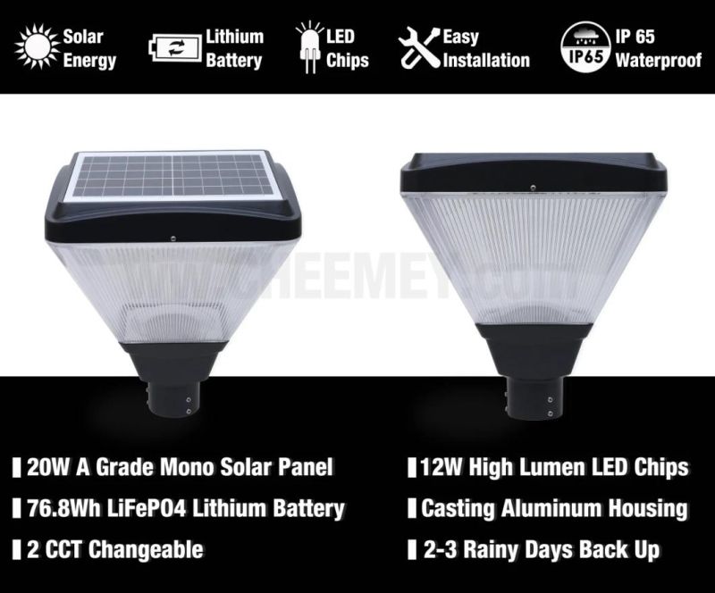 Lithium Battery LED Solar Garden Light for Outdoor Projects