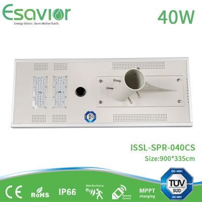 Esavior 30W All in One Solar LED Street Lighting with LiFePO4 Lithium Battery