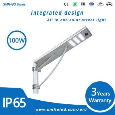 Factory Price New Product IP65 Waterproof Outdoor 100W Integrated All in One Solar Street Light