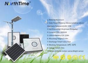 15W Waterproof Infrared Motion Sensor Solar Panel LED Street Light