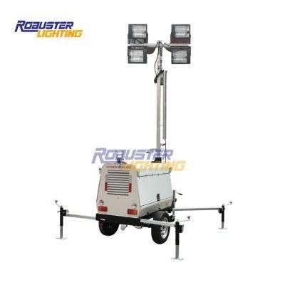 Construction Works 9m Metal Halide 4000 Watts Lamp Emergency Light Tower