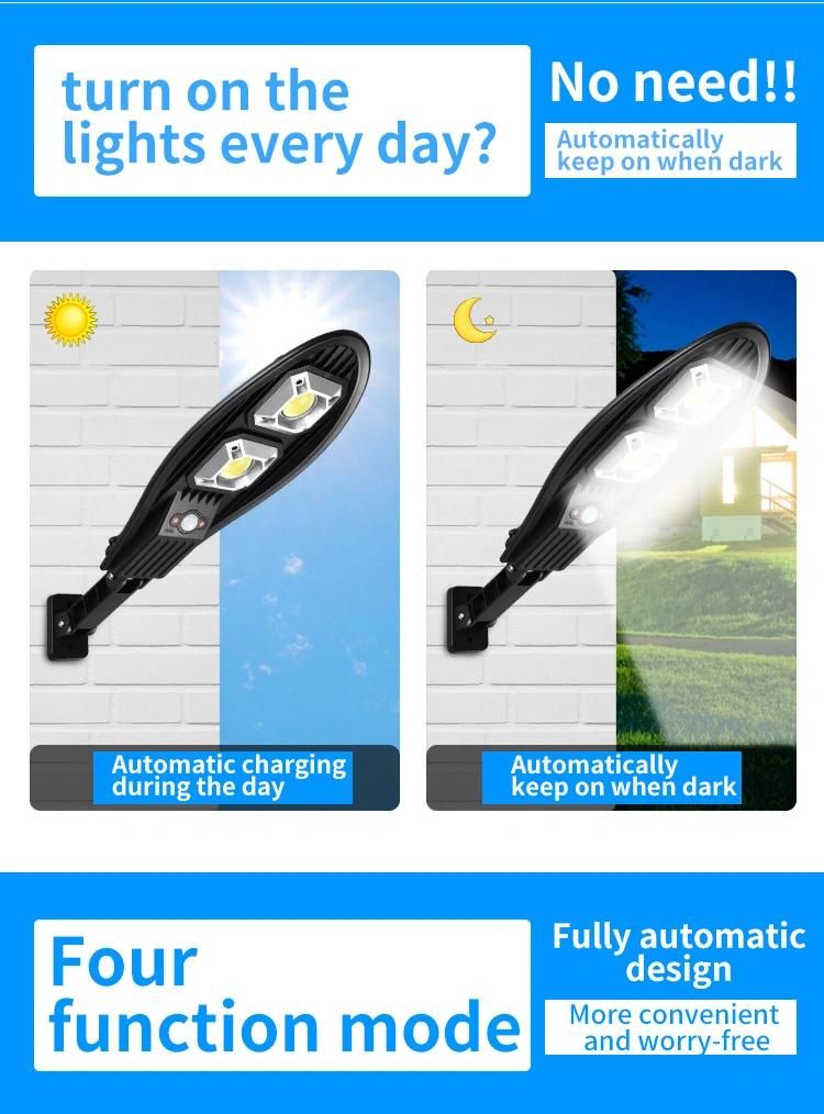 Remote Control Outdoor Motion Sensor High Brightness Long Working Time COB LED All in One Solar Power Street Light