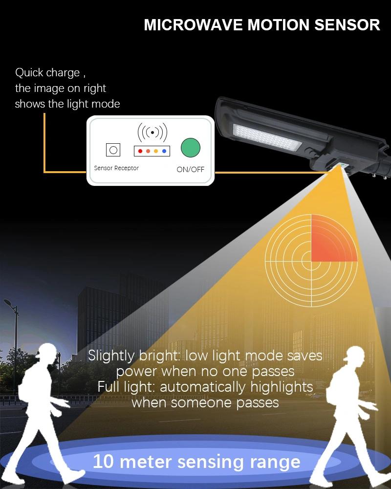 10W IP65 Outdoor Integrated Motion Sensor LED Solar Street Light