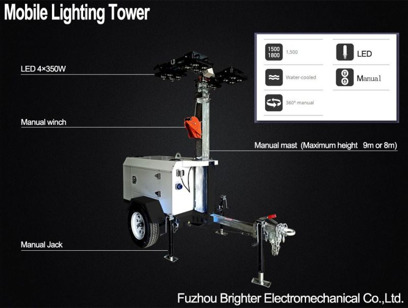 Portable Compact Mobile Light Tower Manual Mast New Arrivals LED Lamp