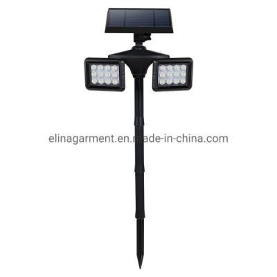 New Arrival 24 LED Solar Spotlight Double Heads Lawn Light Outdoor Garden Solar LED Spike Spot Lights 2021