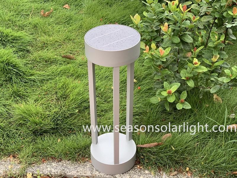 New Round Lighting Solar Energy Outdoor Lighting Garden Bollard Light with Warm+White LED Light