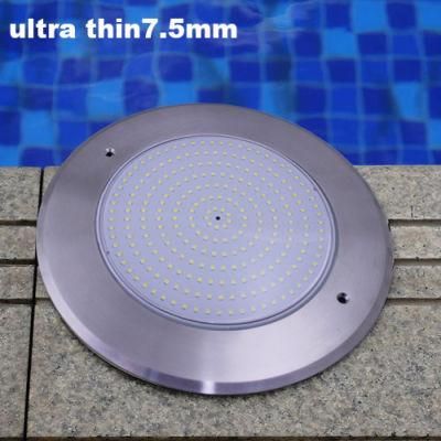 8mm Thickness 230mm 18W 12V Stainless Steel 316 Swimming Underwater IP68 Pool LED Light