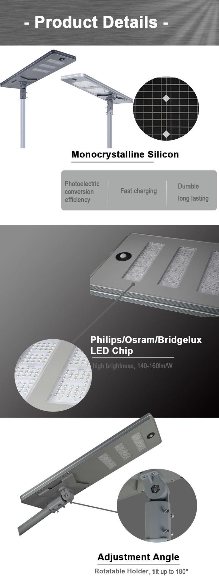 60W/80W/100W/120W/150W/200 Watts LED Street Light Solar Lamps Manufacturers in China