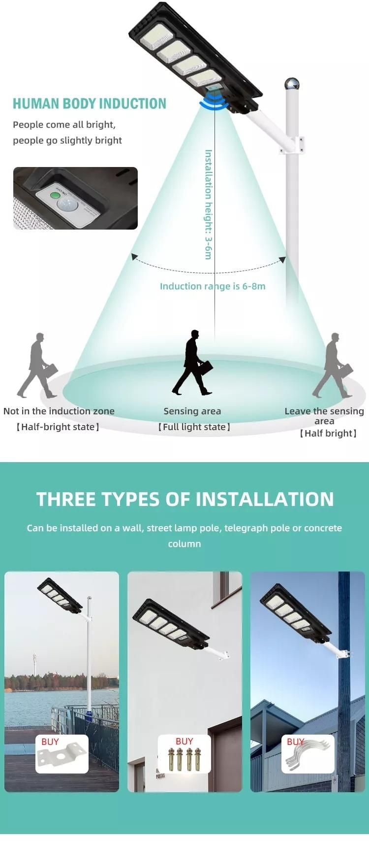 IP65 Waterproof Integrated Outdoor 90W/150W All in One LED Solar Street Light