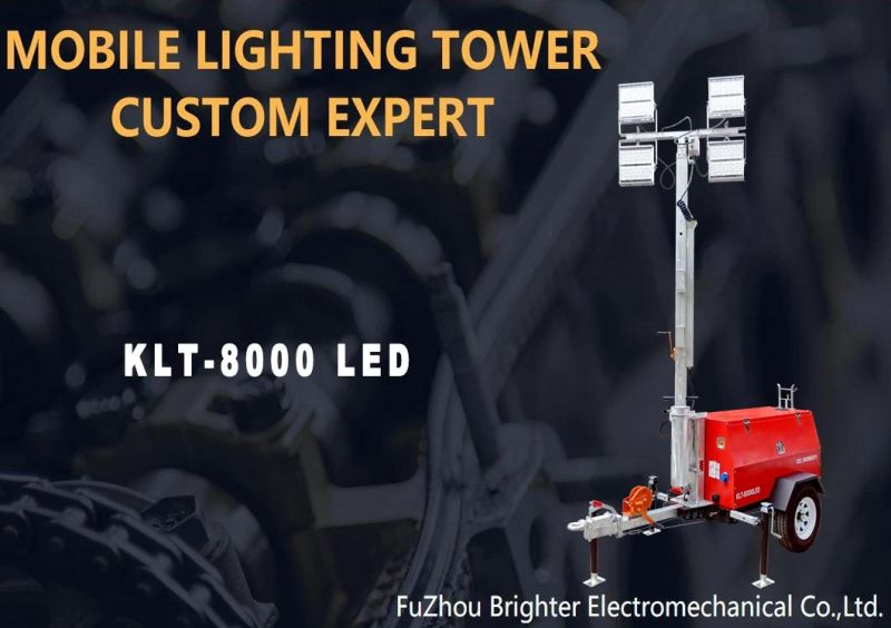 Portable Yanmar Power LED Mobile Lighting Tower with Trailer for Emergency