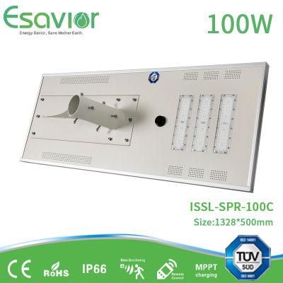 100W 12000lm High Lumen All in One Solar Power Lighting LED Street Light with Iot Remote Control System