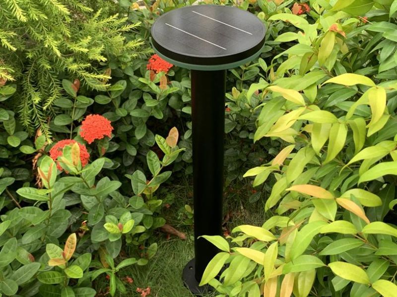 Smart Remote Control Warm+White LED Light Outdoor 6W Solar Bollard Garden Light for Park Pathway Lighting