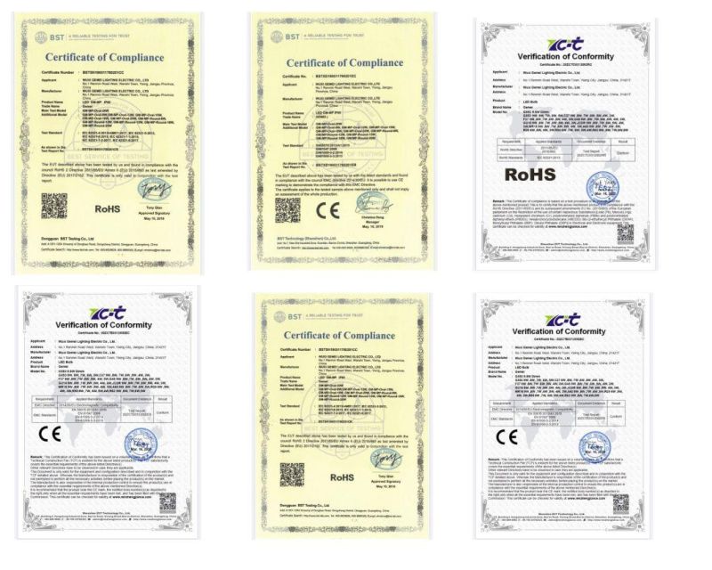 Factory Direct Price Energy-Saving, Low Power Consumption B6 Series Moisture-Proof Lamps Round with Certificates of CE, EMC, LVD, RoHS 8W 12W 15 W
