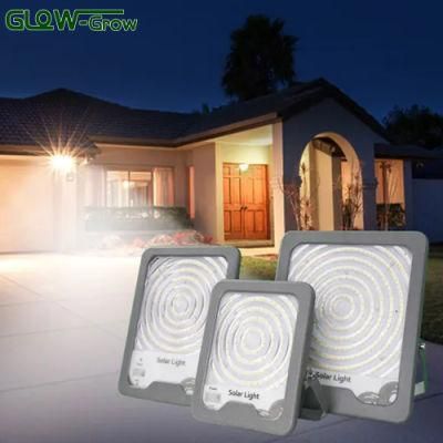 400W IP66 Waterproof LED Solar Flood Light for Courtyards Garden House Decoration with Intelligent Optical Control Remote Control