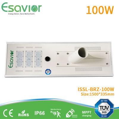High Brightness 100W 10000lm Integrated Solar Energy LED Street Light Motion Sensor IP68 Remote Control Solar Street Light