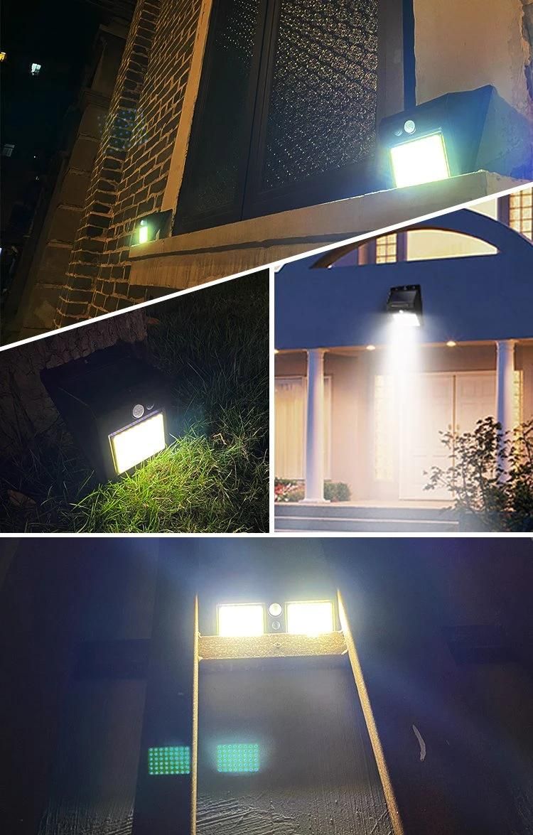 Bspro Motion Sensor Waterproof ABS COB Garden LED Solar Wall Light
