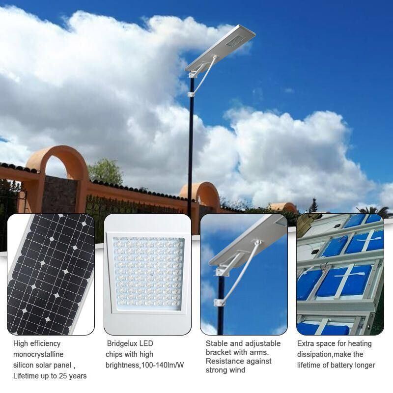 Integrated IP65 66 Outdoor 6 Lights and Radio Solar System 25W-200W Mono Panel Garden/Street/Fence/Road Light