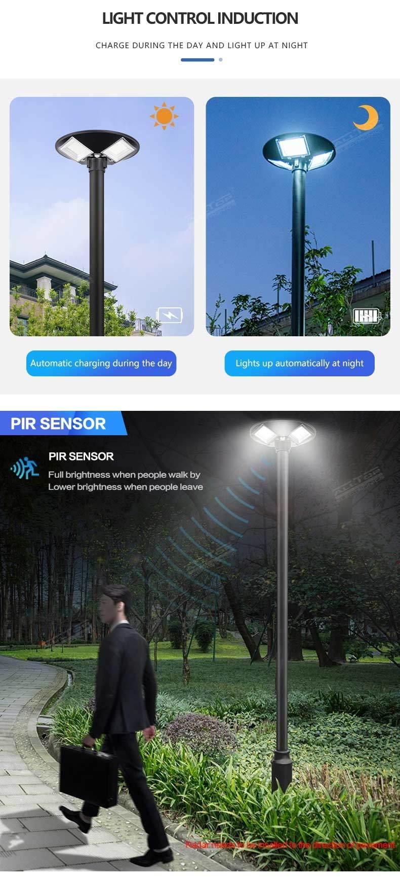 Alltop IP65 Waterproof 300W 500W 6000K Solar Integrated Plaza Street Garden Pathway Lights