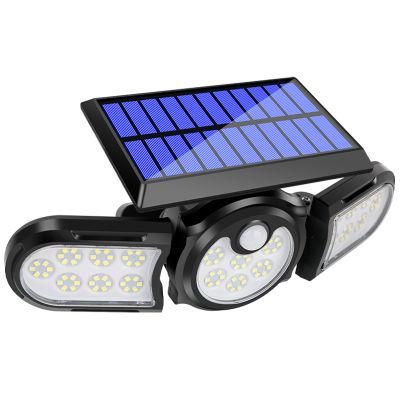 LED Solor Wall Lights, LED Solar Light Dual Head Solar Lamp PIR Motion Sensor Spotlight Waterproof Outdoor Projector Lamps