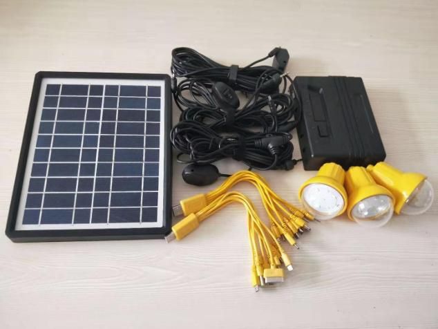 Ce RoHS SGS Certification 4 PCS 3W LED Bulbs LED Lamp/10W Energy-Saving off Grid Solar Lighting Kit/Generator/ System