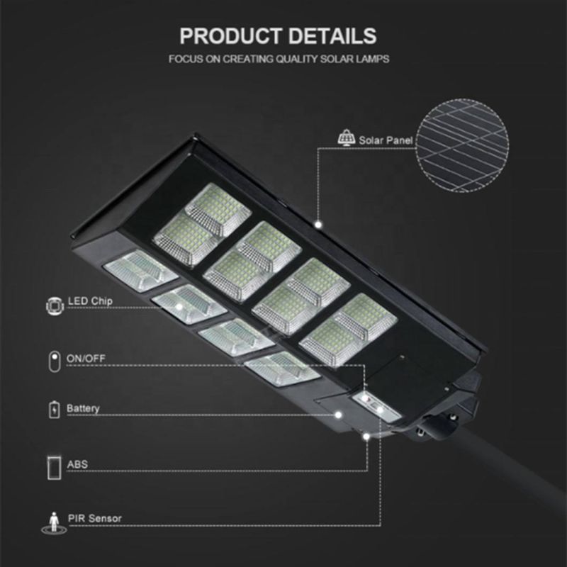 Outdoor IP65 Waterproof LED 100W 200W 300W 400W 500W All in One Outdoor Solar Street Lamp Motion Sensor