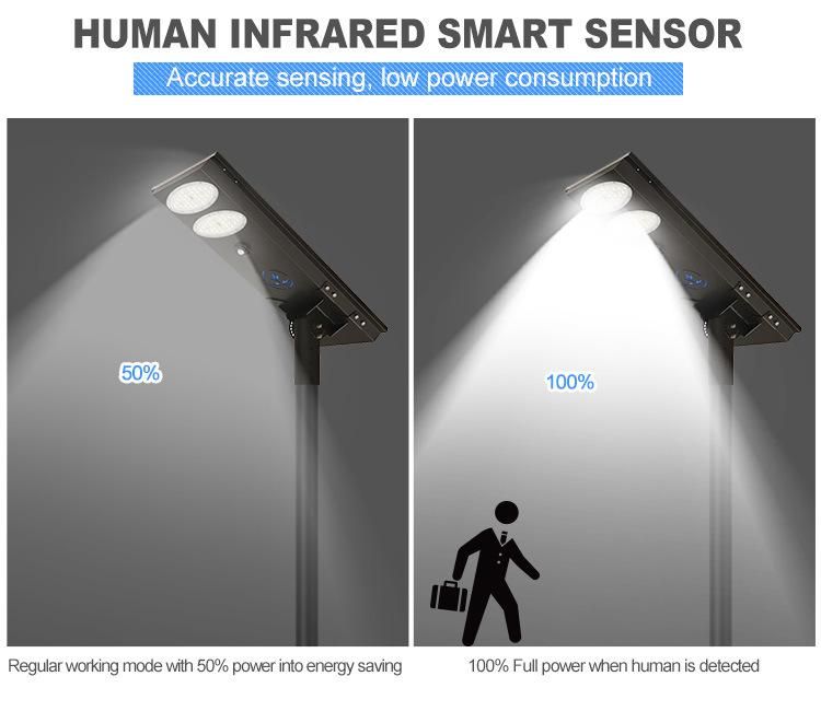 Human Induction Home Outdoor Lighting 112W LED Solar Street Light