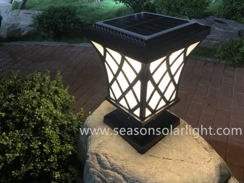 Smart Remote Control LED Lighting Lamp Garden Outdoor 5W Solar Pillar Lamp for Gate Lighting