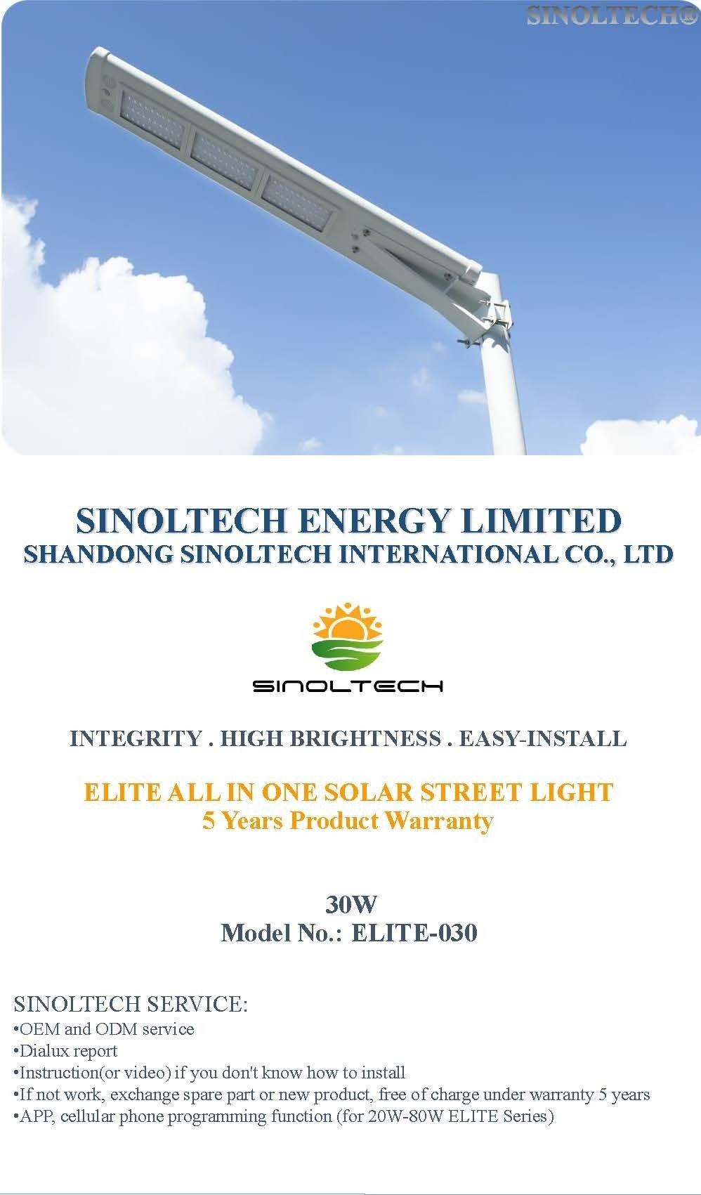 30W Elite Series LED Integrated Solar Street Light (ELITE-030)