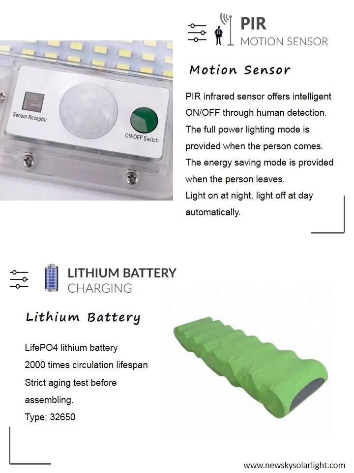 Factory Direct Wholesale Motion Sensor LiFePO4 Battery All in One Jd-A300 LED Solar Street Light