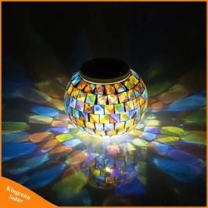 Solar Powered Mosaic Glass Ball Garden Light Color Changing Outdoor Solar Table Lamps for Parties Decorations