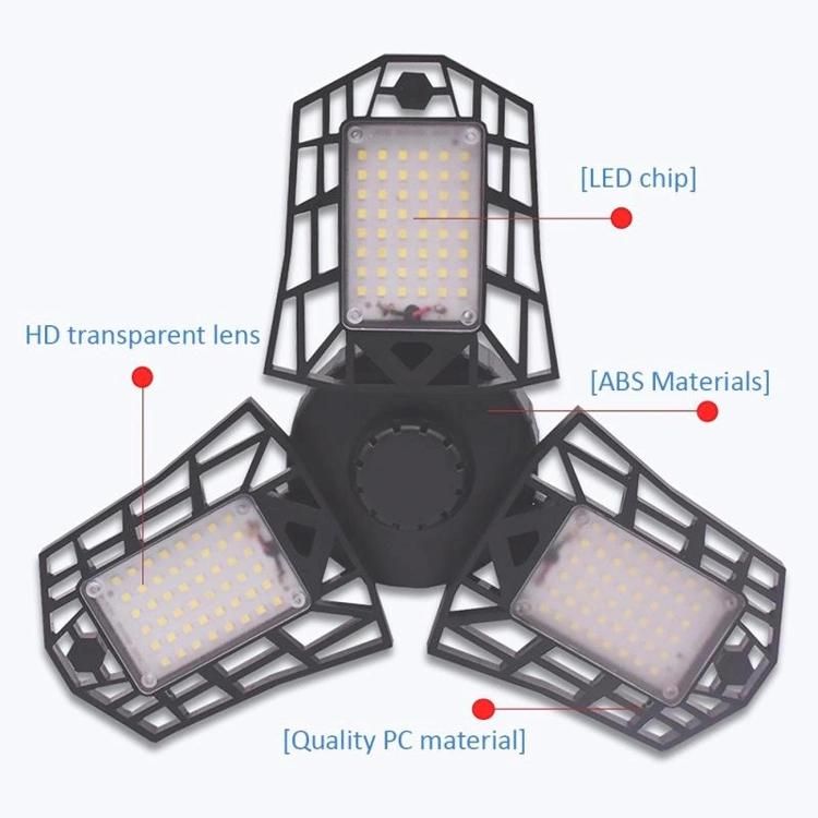 Four-Leaf LED Garage Light 100W E27 Warehouse Transformable High Bay Light