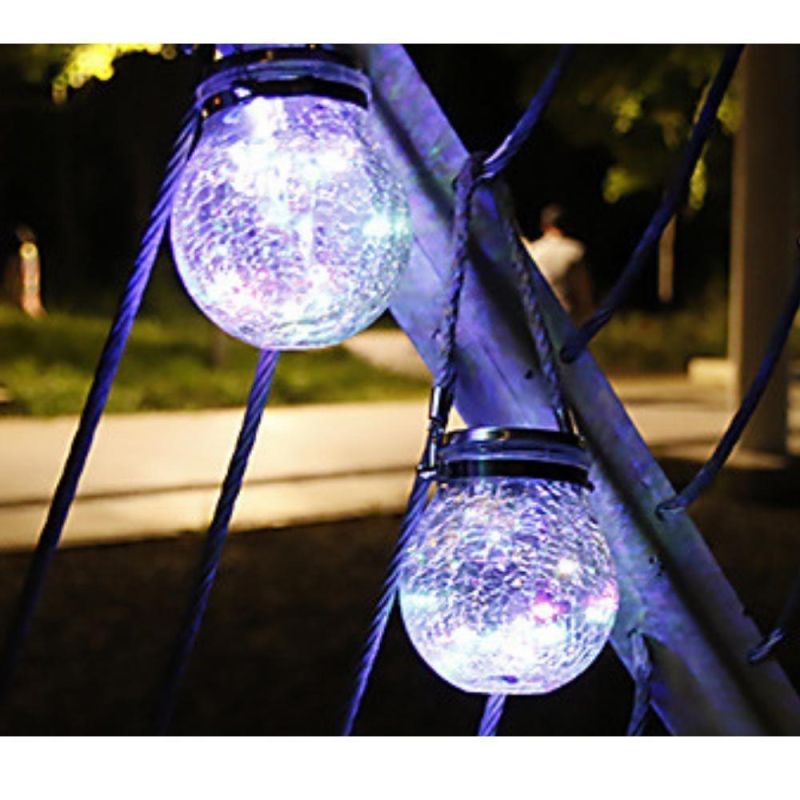 Creative LED Solar Lamp Outdoor Solar Crackled Glass Lamp Solar Powered Outdoor Lanterns Garden Decoration Outdoor Wyz20503