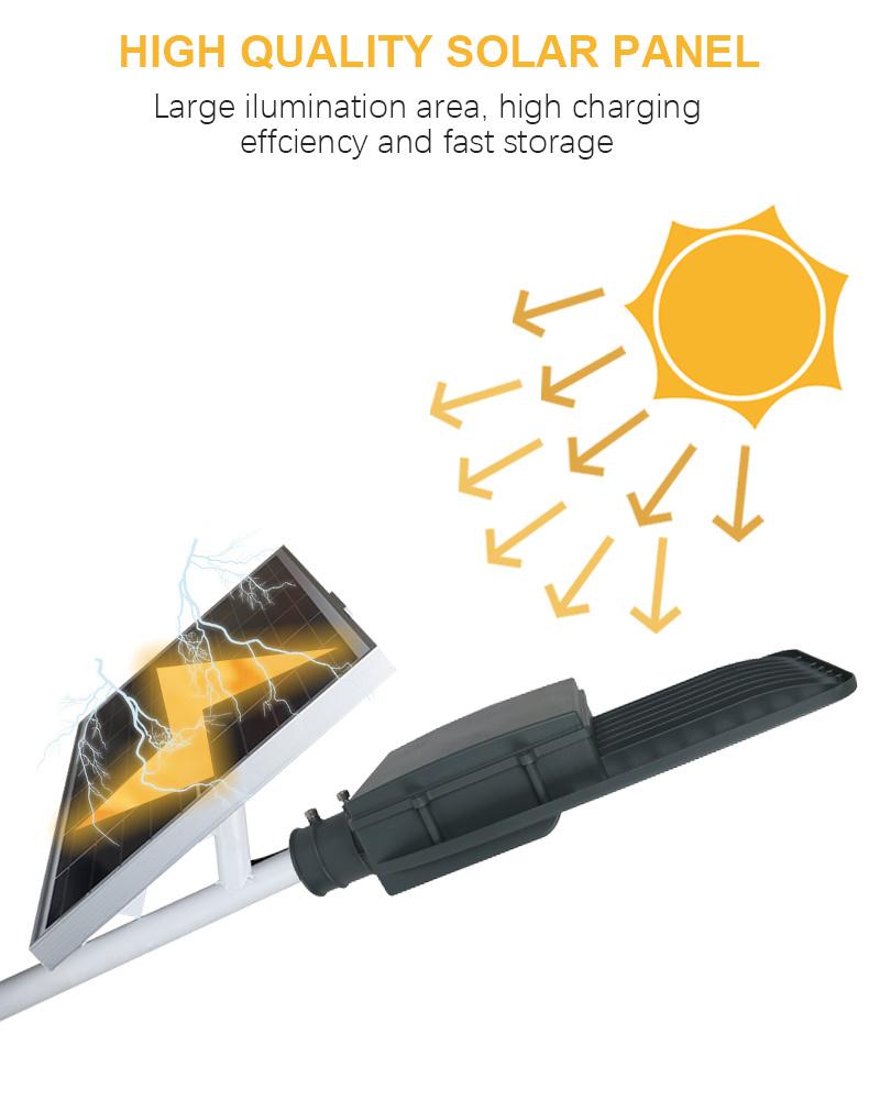 30W IP65 Lithium Battery Backup Outdoor LED Solar Street Light