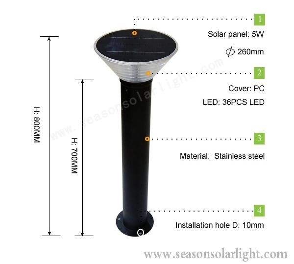 Yard Lawn Decoration Spike Bollard Lighting Waterproof Outdoor LED Solar Lawn Lamps with LED Light