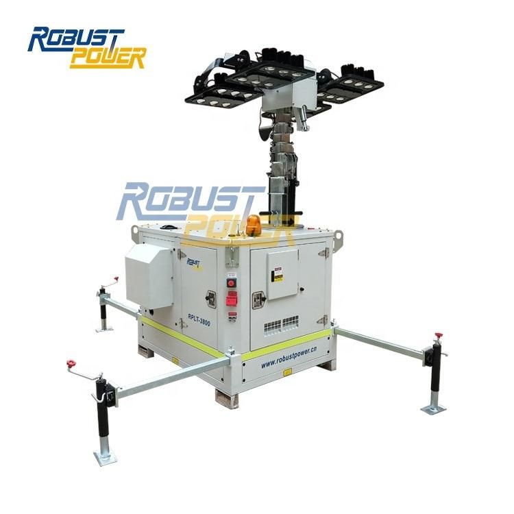 Kubota Engine 7m High Mast LED Mobile Lighting Tower