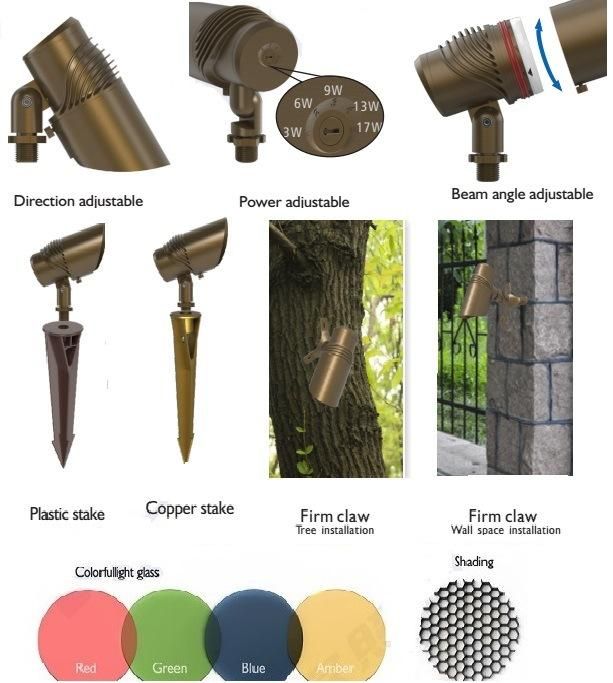 Brass LED Accent Light for Landscape Lighting