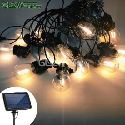 Warm White Solar Christmas LED Festoon Light String Light for Commercial Home Party Wedding Holiday Church Dmax Decoration