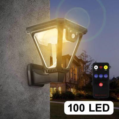 High Quality Cheap Price Outdoor Solar Powered Garden Lamp 100 LED Waterproof Motion Sensor Solar Wall Garden Lights