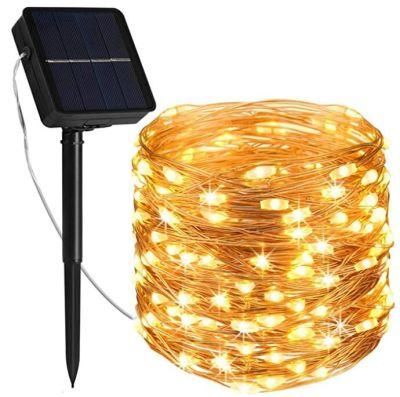 100LED Outdoor Garden Fence Patio Decorate Christmas Holiday LED Solar String Light with CE