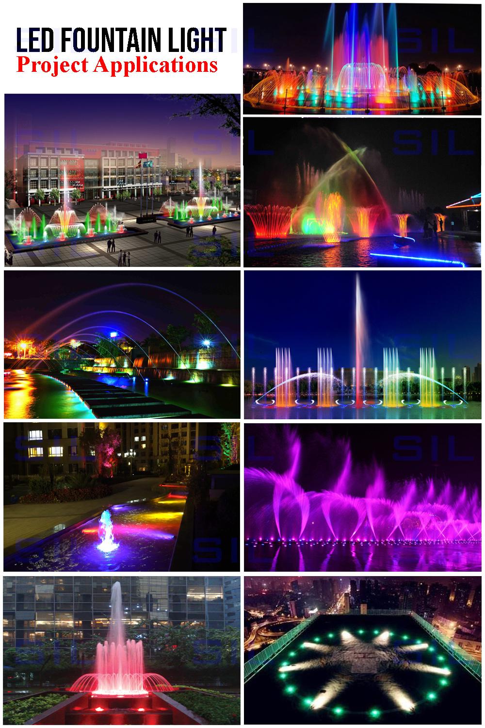 LED Water Light 12V 24V 9W IP68 Waterproof 304 Stainless Steel RGB DMX512 Underwater LED Fountain Light