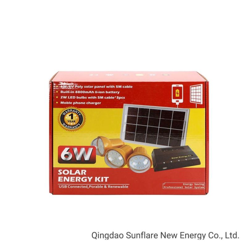 Portable LED Bulb/LED Bulb Light/USB Solar Energy Home Lighting System with 1 in 10 Mobile Phone Chargers