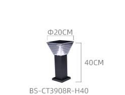 Bspro Modern Outdoor Powered Lamp Aluminum Waterproof LED Pillar Lights Solar Decoration Garden Light