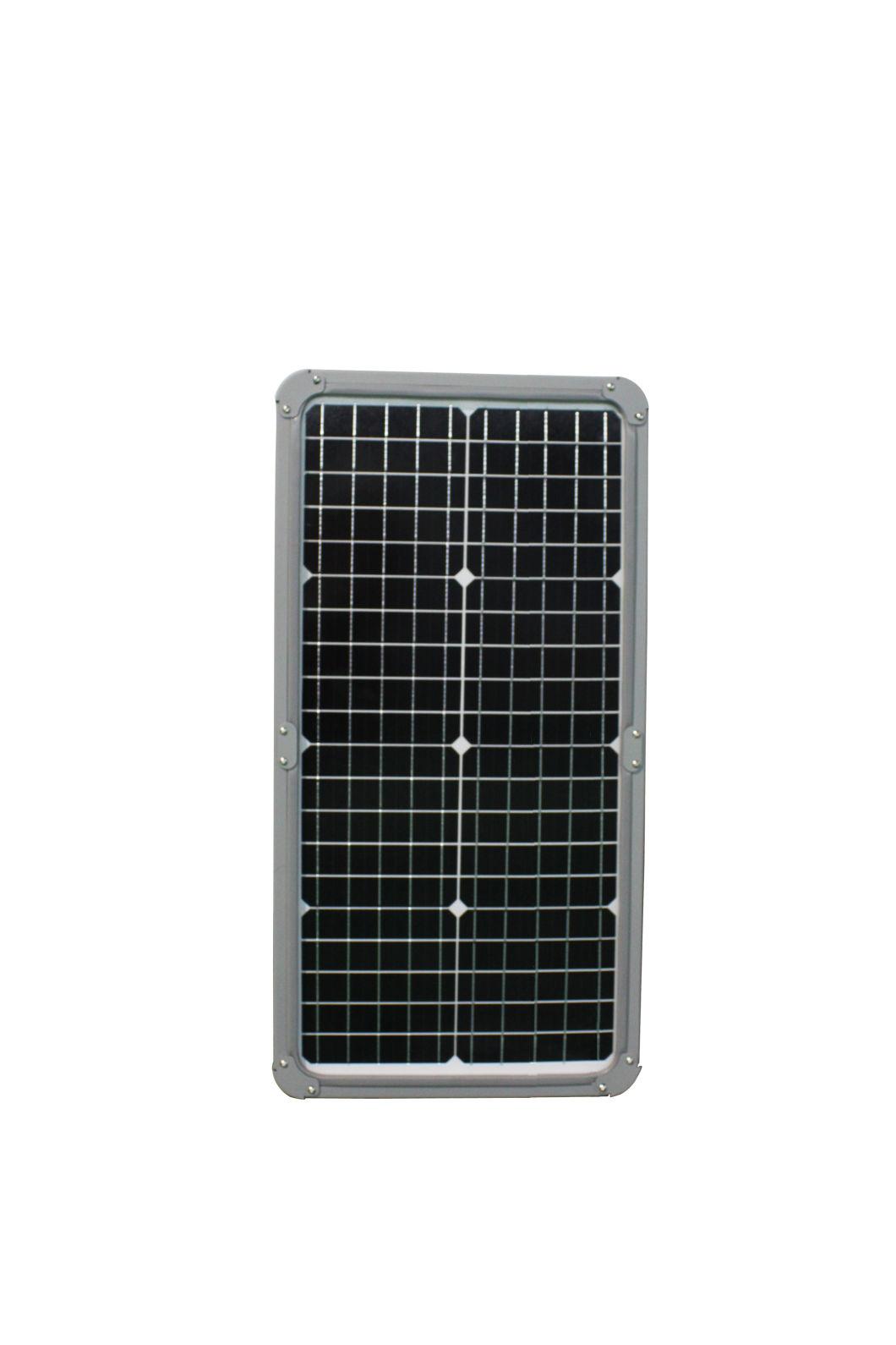 20W 30W 50W 60W 80W 100W Split Fixtures Integrated Solar LED Street Light with Mono Panel and LiFePO4 Battery Separated for Public Parking Lot Area