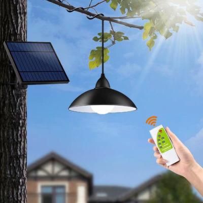 Chandelier Solar Light with Remote Control Retro Lampshade