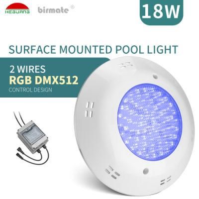 Manufacturer 18W RGBW 2 Wiers DMX Control IP68 Waterproof Low Voltage LED Swimming Pool Lights