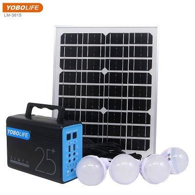 12V Portable Solar LED Lamp with Fan Charge Port