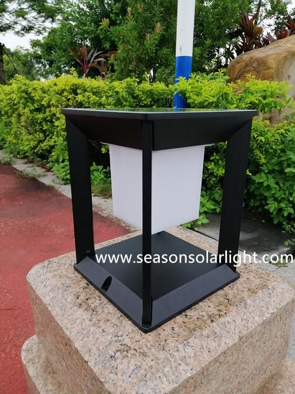 Bright Solar Energy Saving Lamp 5W Smart Lighting Outdoor Pillar Lamp with Warm+White LED Light